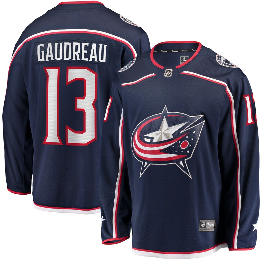 Men's Columbus Blue Jackets Johnny Gaudreau Fanatics Branded Navy 2022 Breakaway Player Jersey - SUjersey01