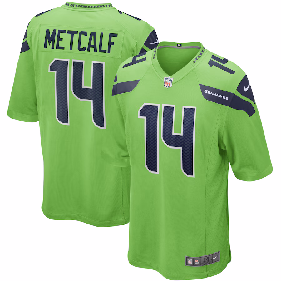 Men's Seattle Seahawks DK Metcalf Nike Neon Green Game Jersey - SUjersey01