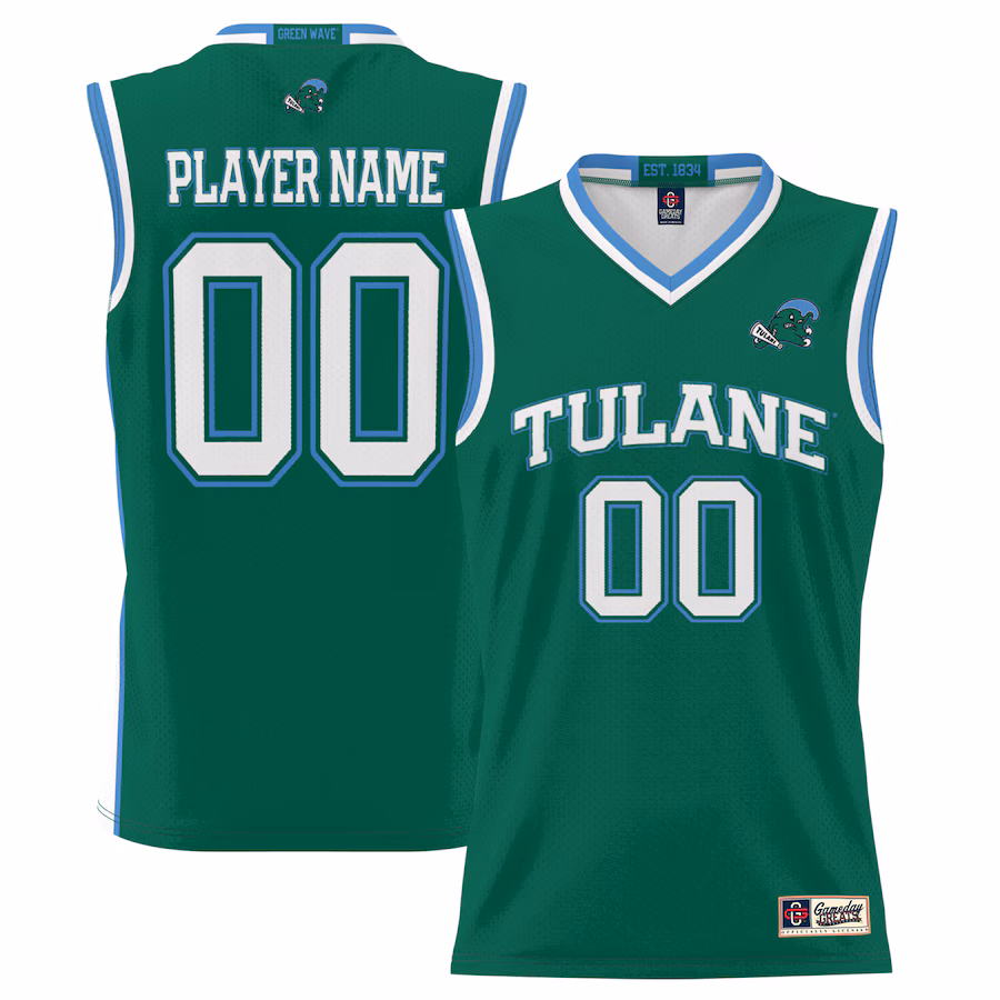 Tulane Green Wave GameDay Greats Men's NIL Pick-A-Player Lightweight Basketball Jersey - Green - SUjersey01