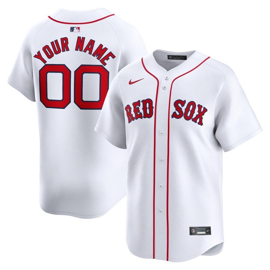 Men's Boston Red Sox Nike White Home Limited Custom Jersey - SUjersey01