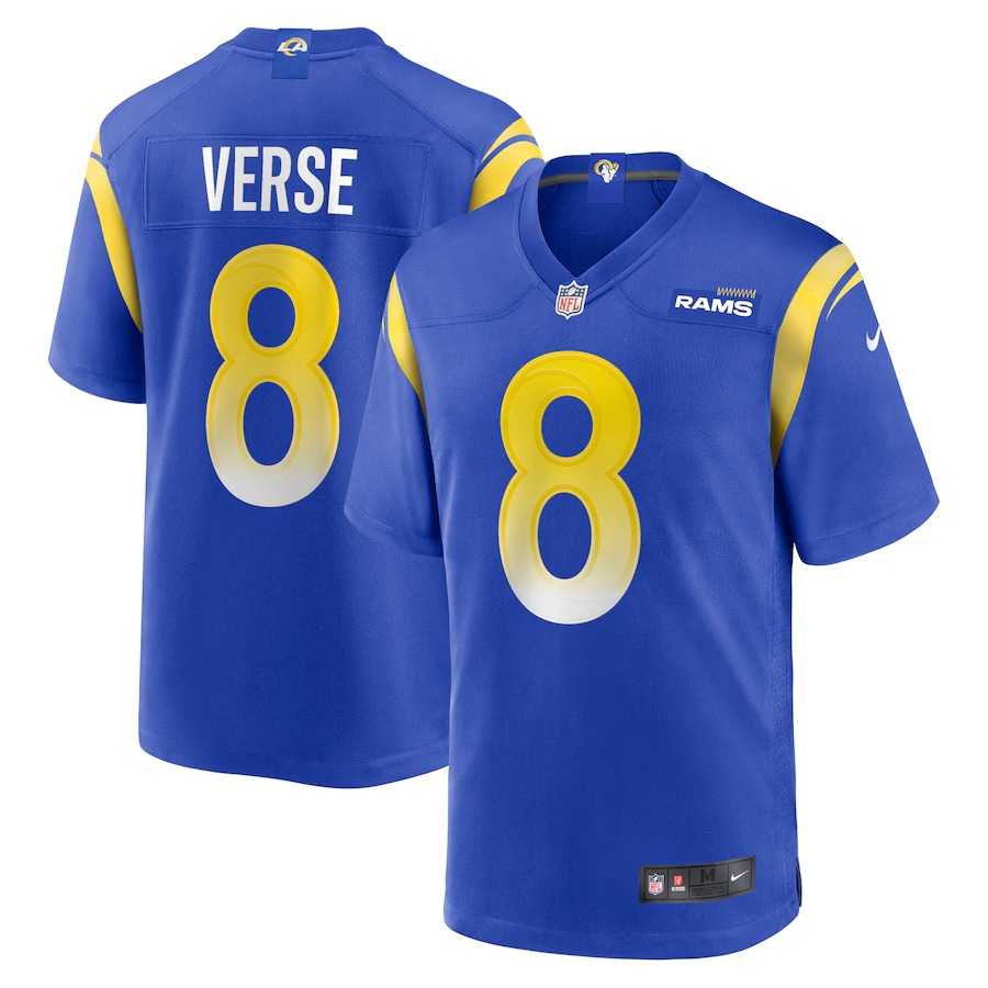 Men's Los Angeles Rams Jared Verse Nike Royal Player Game Jersey - SUjersey01