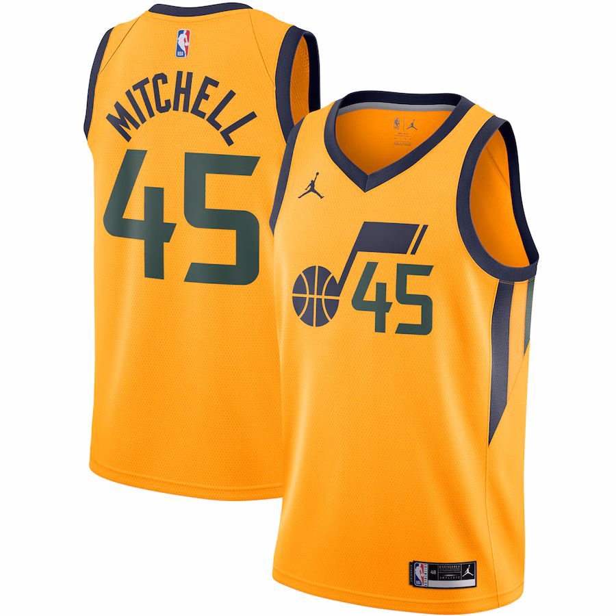 Men's Utah Jazz Donovan Mitchell Jordan Brand Gold 2020/21 Swingman Jersey - Statement Edition - SUjersey01