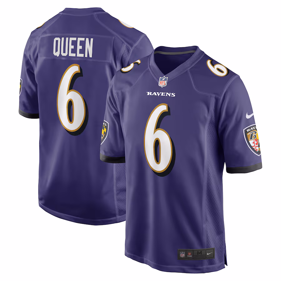 Men's Baltimore Ravens Patrick Queen Nike Purple Game Player Jersey - SUjersey01