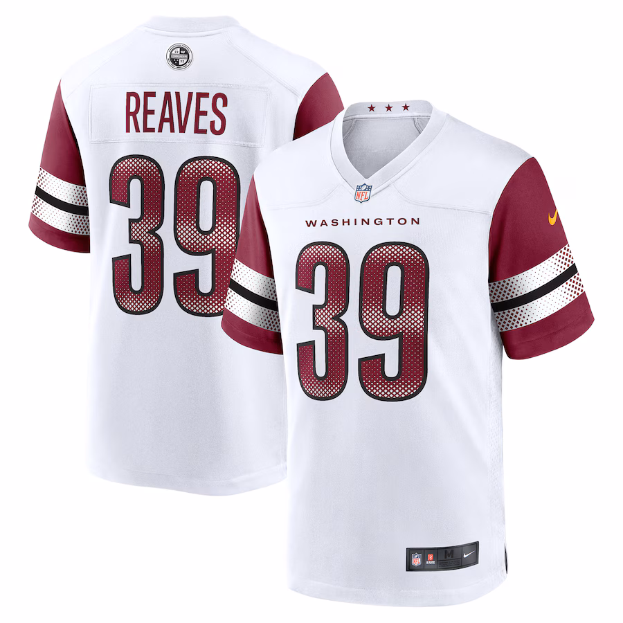 Men's Washington Commanders Jeremy Reaves Nike White Game Jersey - SUjersey01