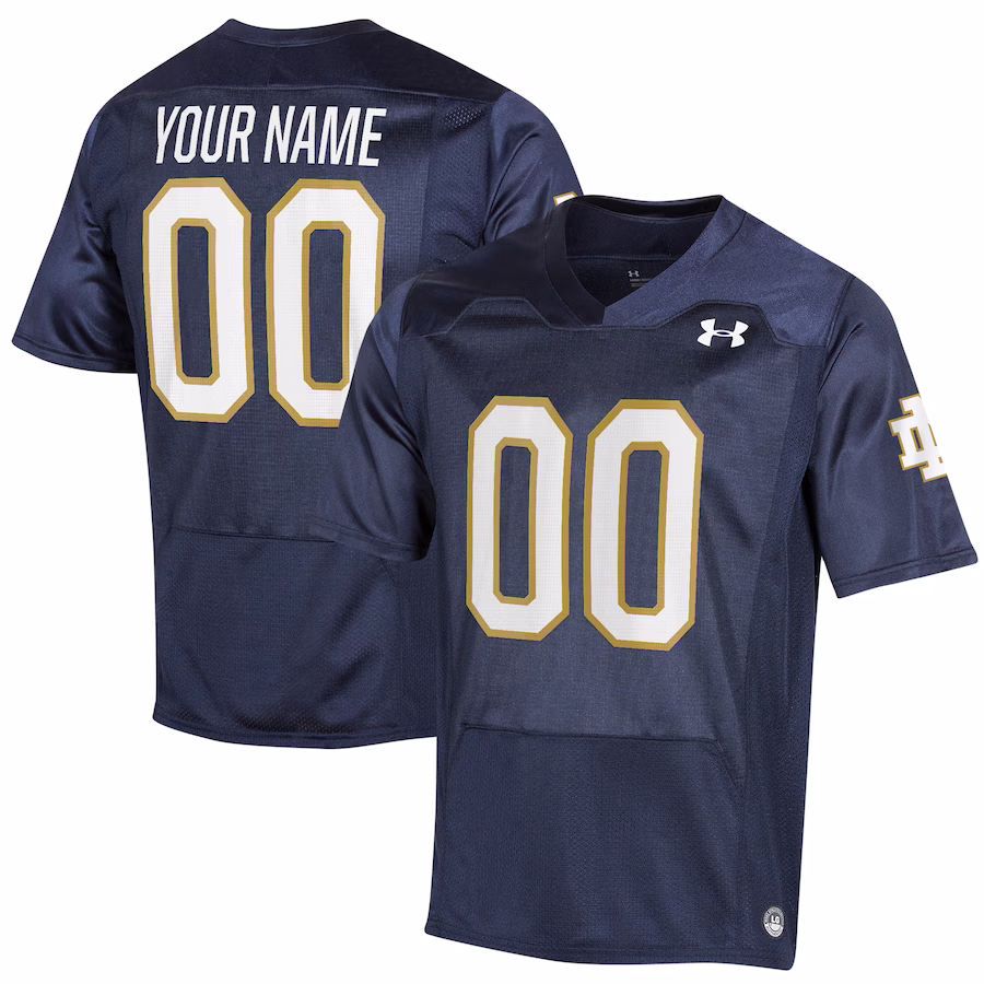 Notre Dame Fighting Irish Under Armour Replica Custom Jersey - Navy - SUjersey01