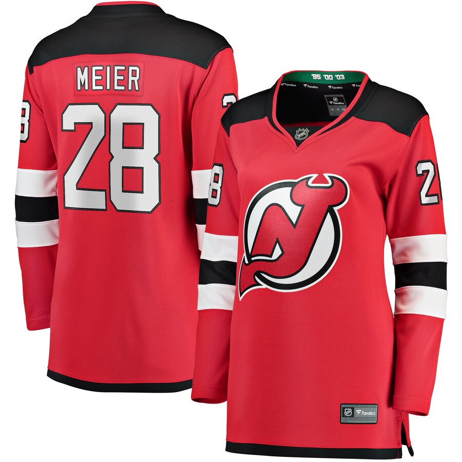 Women's New Jersey Devils Timo Meier Fanatics Branded Red Home Breakaway Player Jersey - SUjersey01