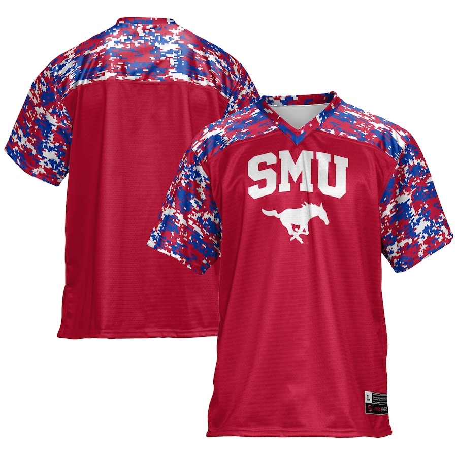 Men's GameDay Greats Red SMU Mustangs Football Jersey - SUjersey01