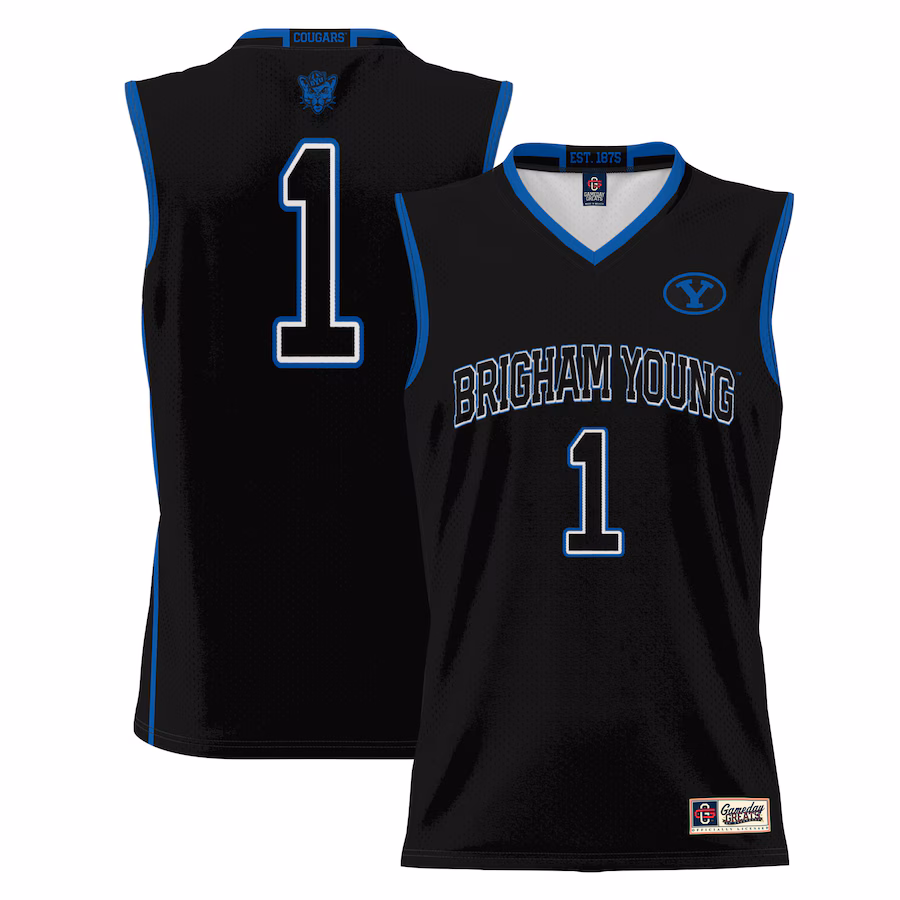 #1 BYU Cougars GameDay Greats Youth Lightweight Basketball Jersey - Black - SUjersey01