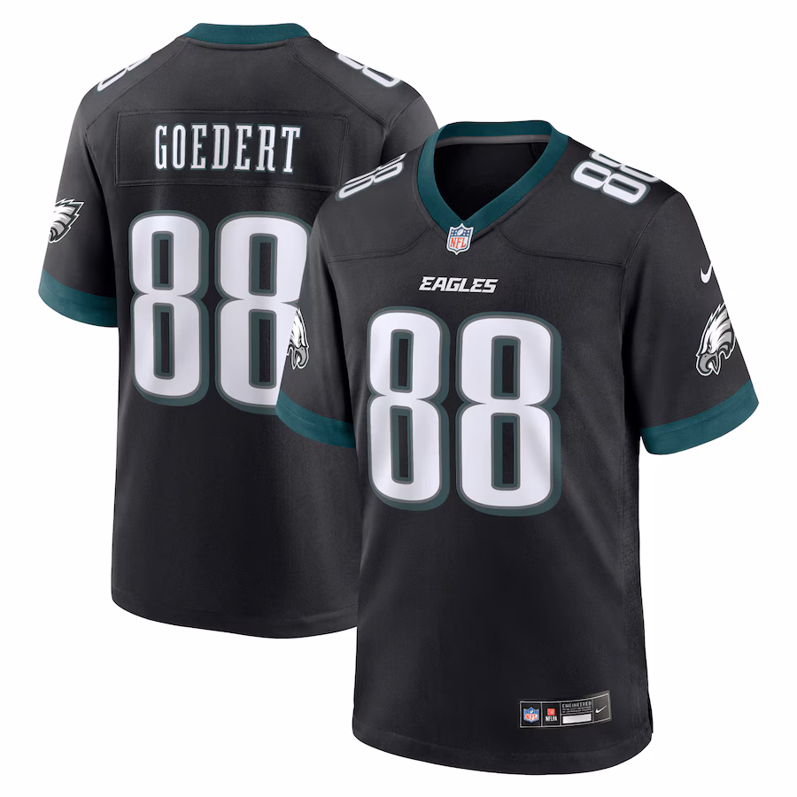 Men's Philadelphia Eagles Dallas Goedert Nike Black Alternate Game Jersey - SUjersey01