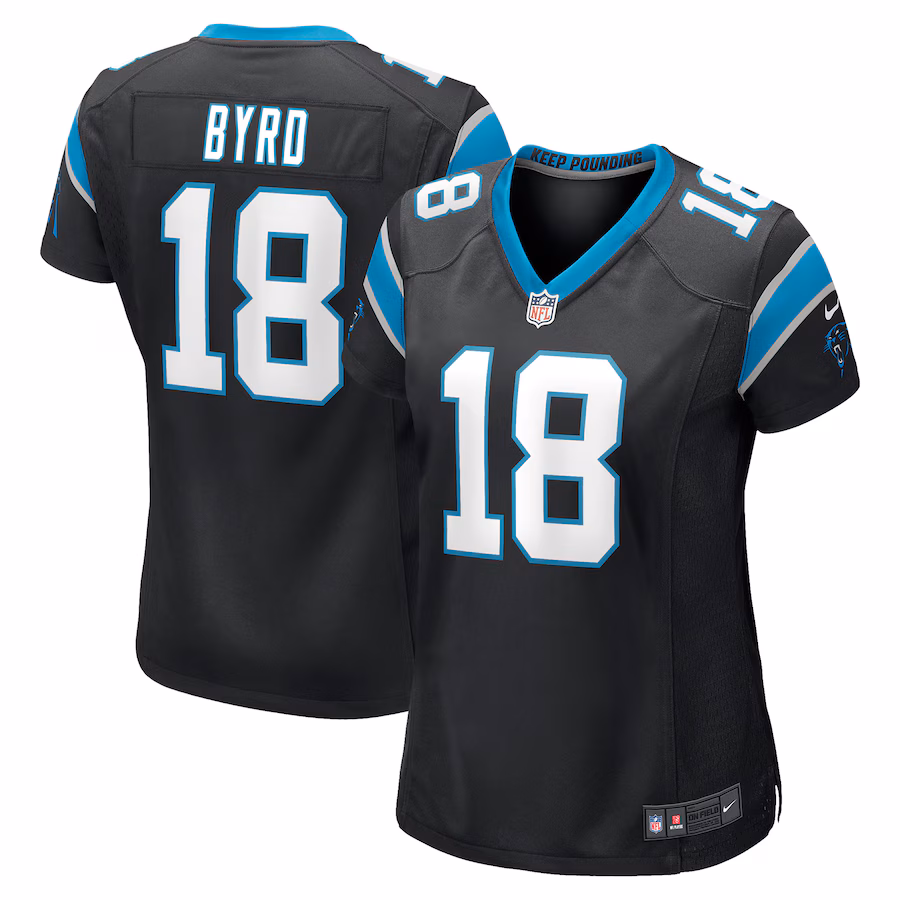 Women's Carolina Panthers Damiere Byrd Nike Black Game Player Jersey - SUjersey01