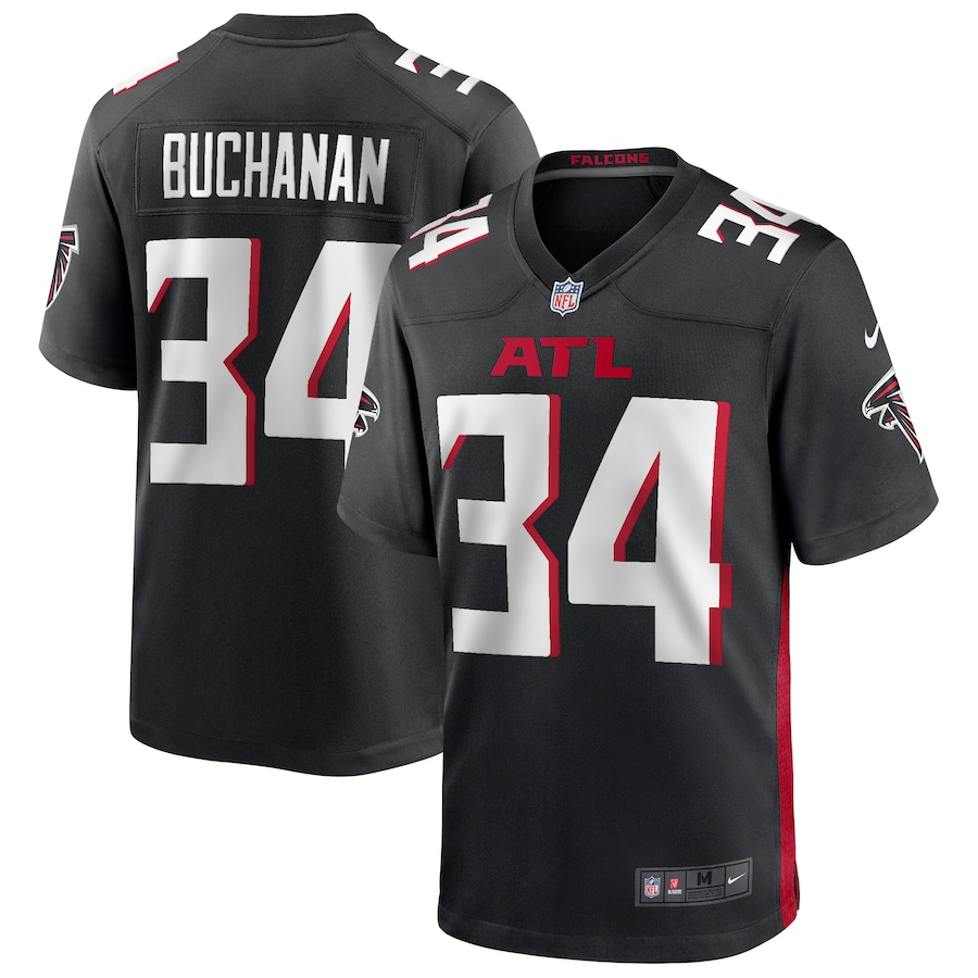 Men's Atlanta Falcons Ray Buchanan Nike Black Game Retired Player Jersey - SUjersey01