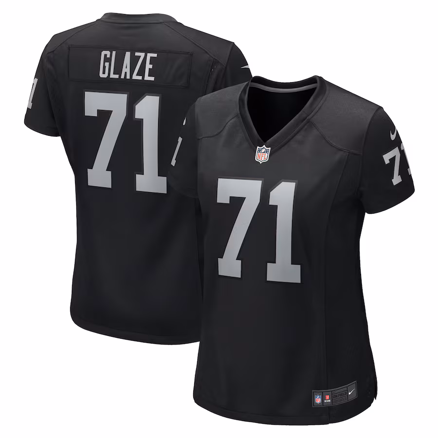 Women's Las Vegas Raiders DJ Glaze Nike Black Game Jersey - SUjersey01