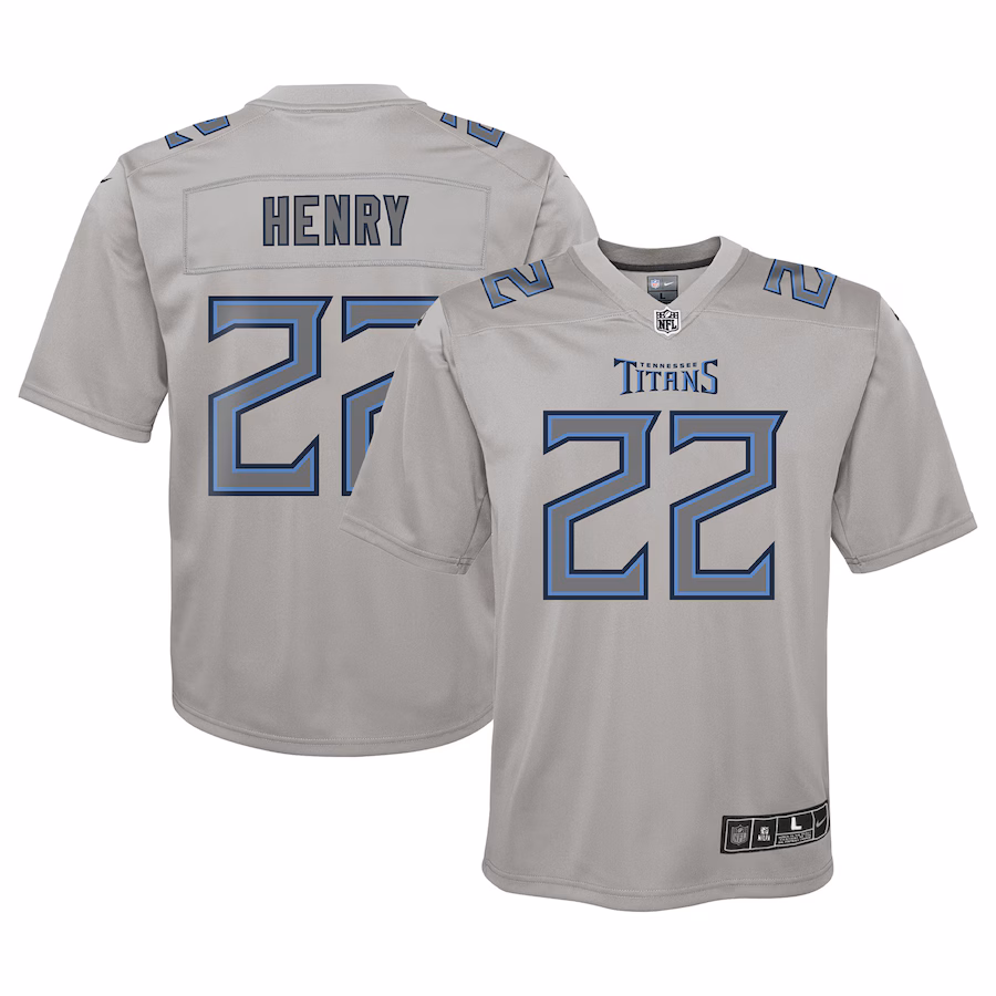Youth Tennessee Titans Derrick Henry Nike Gray Atmosphere Game Jersey - SUjersey01