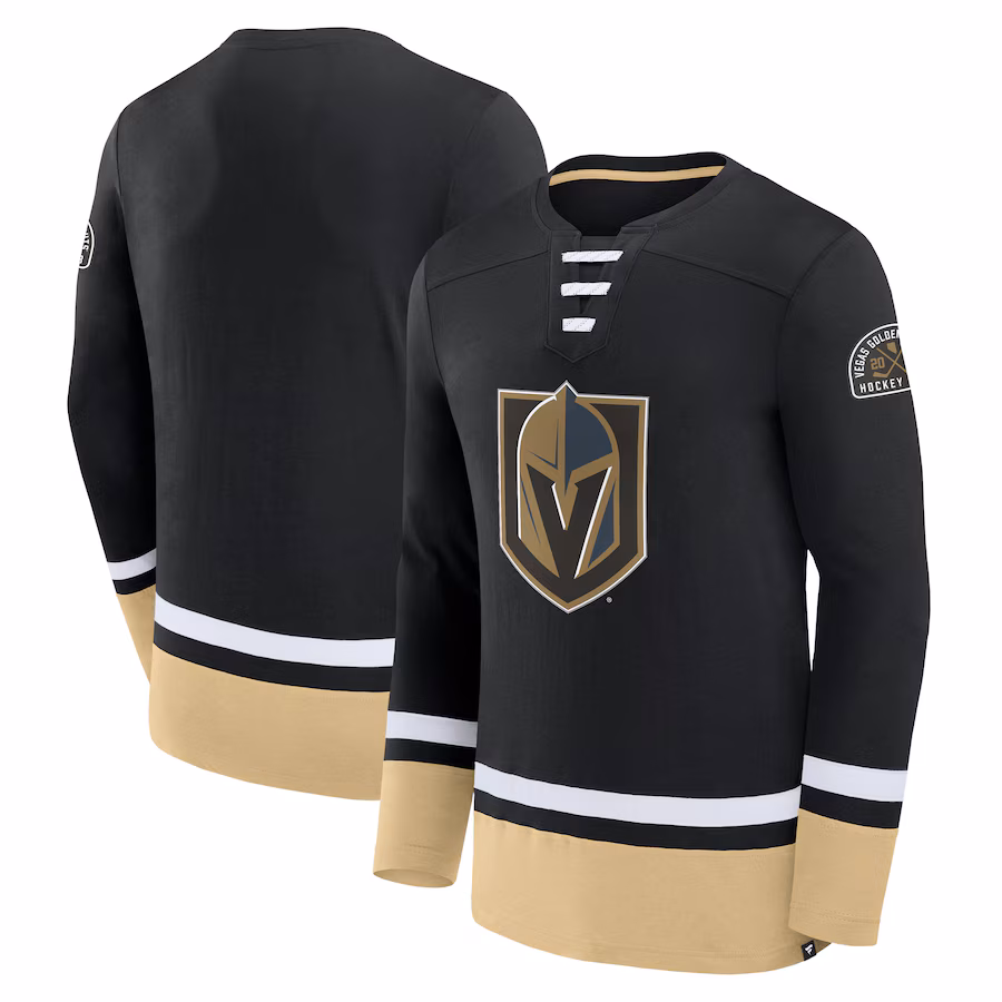 Men's Vegas Golden Knights Fanatics Black High Point Long Sleeve T-Shirt - SUjersey01