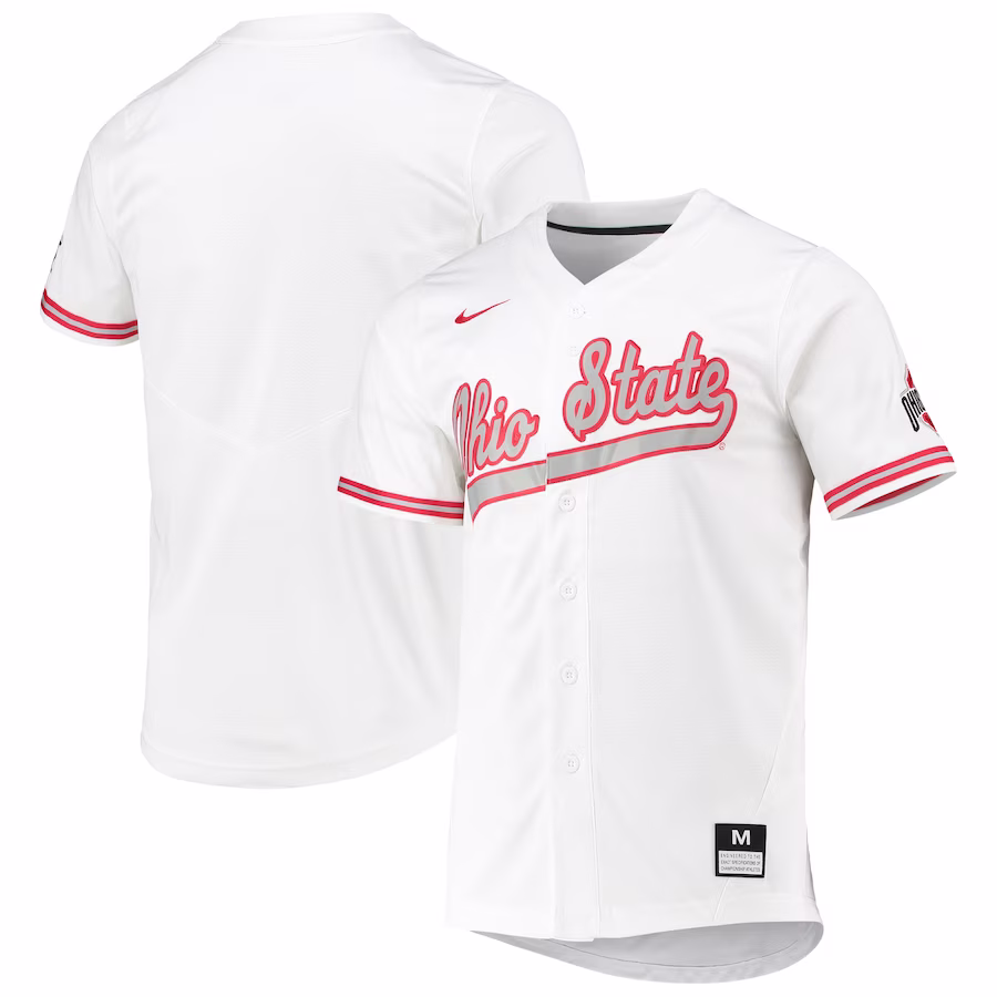 Ohio State Buckeyes Nike Replica Baseball Jersey - White - SUjersey01