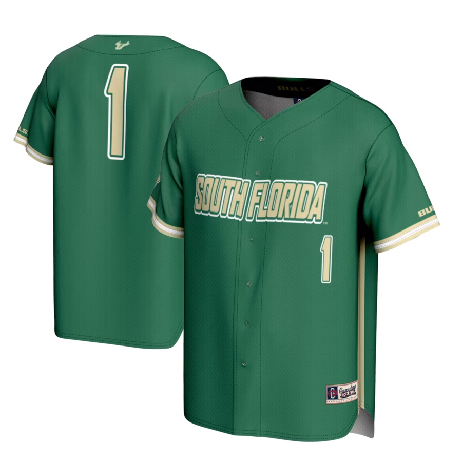 #1 South Florida Bulls GameDay Greats Youth Lightweight Baseball Fashion Jersey - Green - SUjersey01