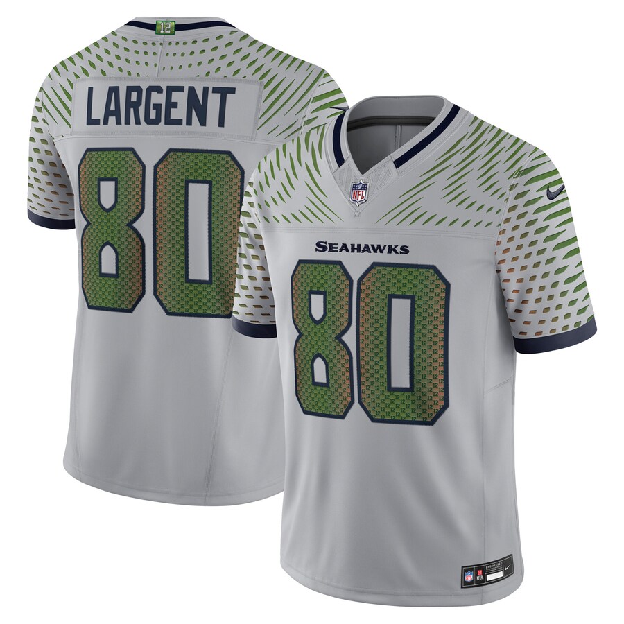 Men's Seattle Seahawks Steve Largent Nike Wolf Gray 2025 Rivalries Collection Retired Player Limited Jersey - SUjersey01