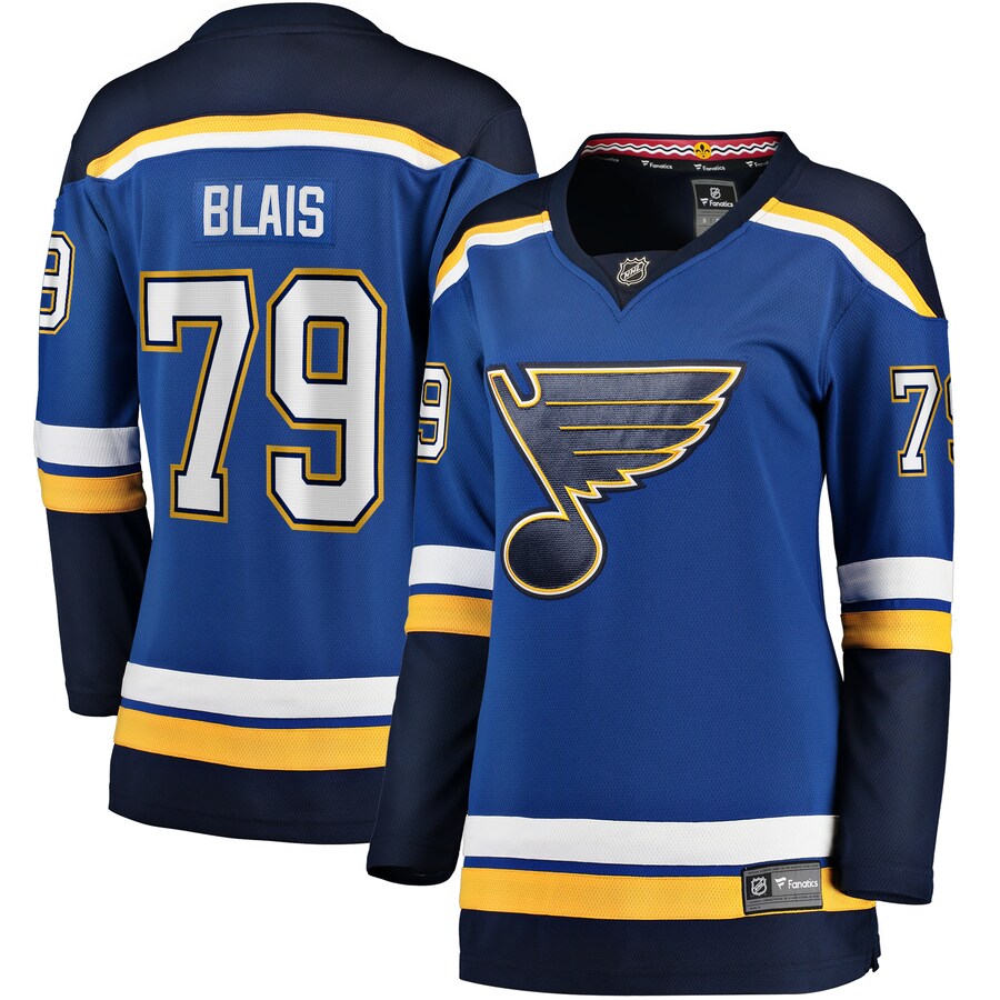 Women's St. Louis Blues Sammy Blais Fanatics Branded Blue Home Breakaway Jersey - SUjersey01