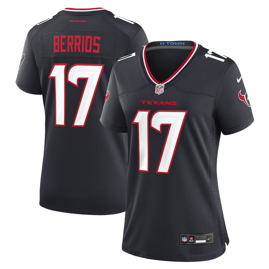 Women's Houston Texans Braxton Berrios Nike Navy Team Game Jersey - SUjersey01