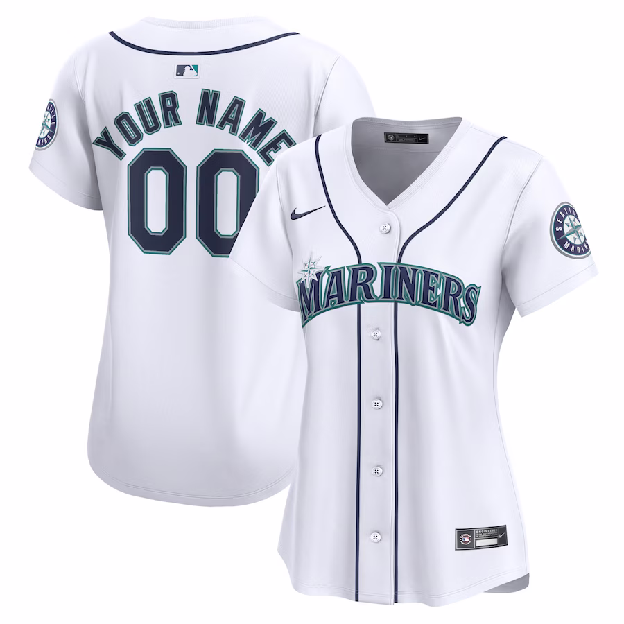 Women's Seattle Mariners Nike White Home Limited Custom Jersey - SUjersey01