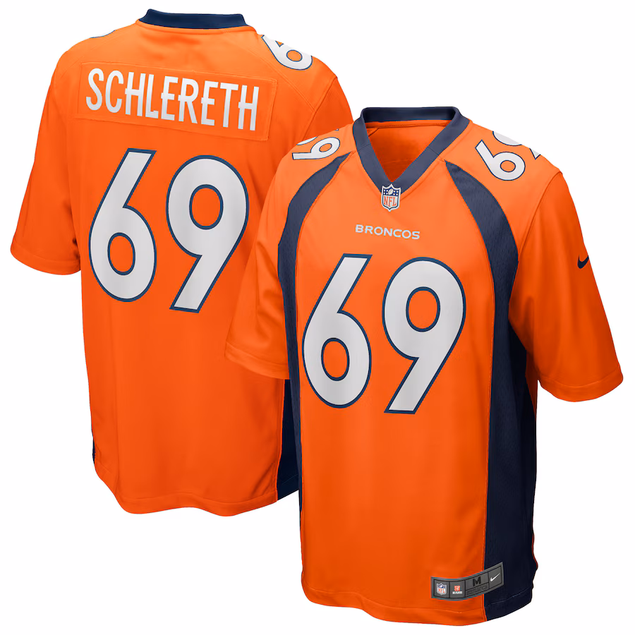 Men's Denver Broncos Mark Schlereth Nike Orange Game Retired Player Jersey - SUjersey01