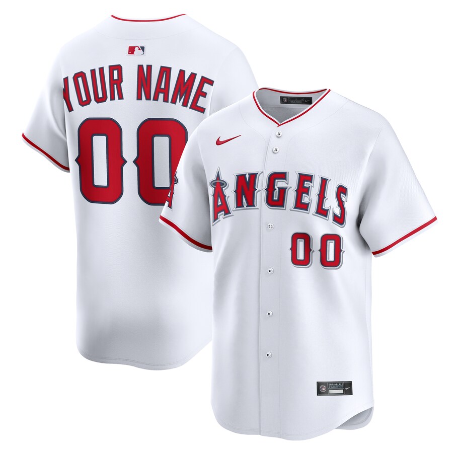 Youth Los Angeles Angels Nike White Home Custom Limited Jersey - SUjersey01