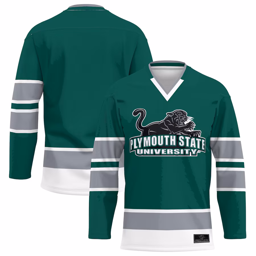 Men's ProSphere Green Plymouth State Panthers Hockey Hockey Jersey - SUjersey01