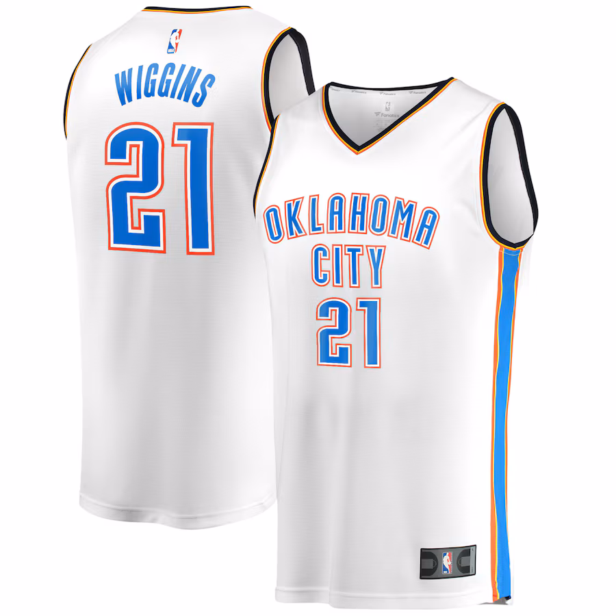 Men's Oklahoma City Thunder Aaron Wiggins Fanatics White Fast Break Player Jersey - Association Edition - SUjersey01