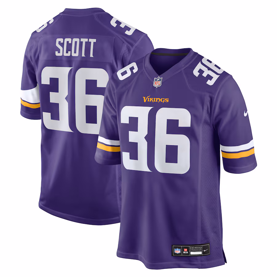 Men's Minnesota Vikings Zavier Scott Nike Purple Team Game Jersey - SUjersey01