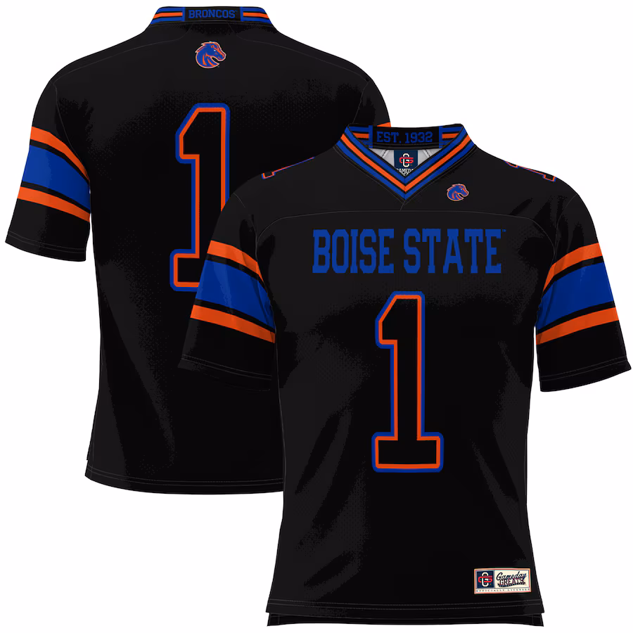 Youth GameDay Greats #1 Black Boise State Broncos Football Jersey - SUjersey01