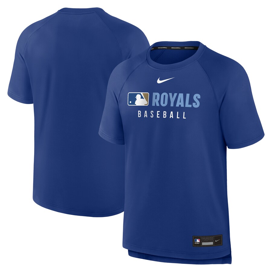 Men's Kansas City Royals Nike Royal Authentic Collection Pregame Raglan Performance T-Shirt - SUjersey01