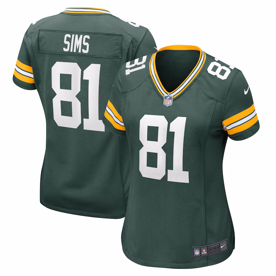 Women's Green Bay Packers Ben Sims Nike  Green Team Game Jersey - SUjersey01