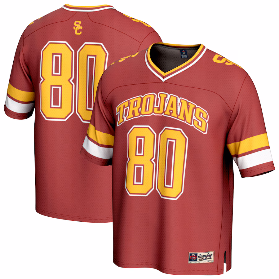 Youth GameDay Greats #80 Cardinal USC Trojans Lightweight Collegiate Football Fashion Jersey - SUjersey01