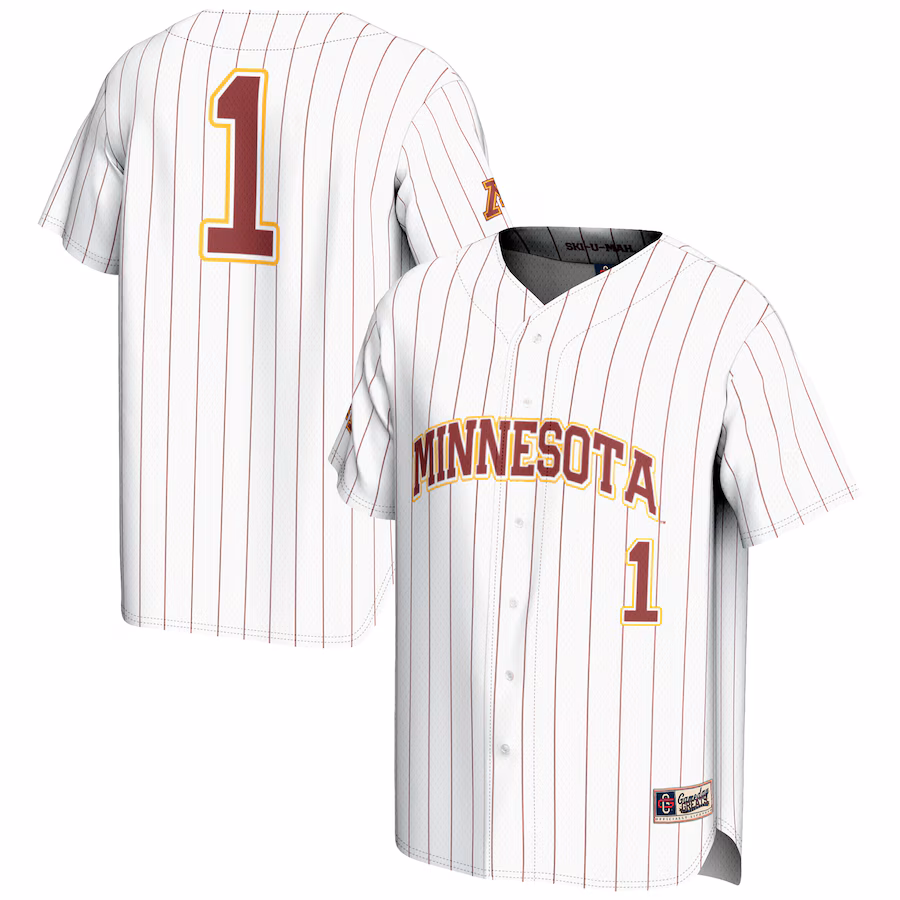 Youth GameDay Greats #1 White Minnesota Golden Gophers Lightweight Baseball Jersey - SUjersey01