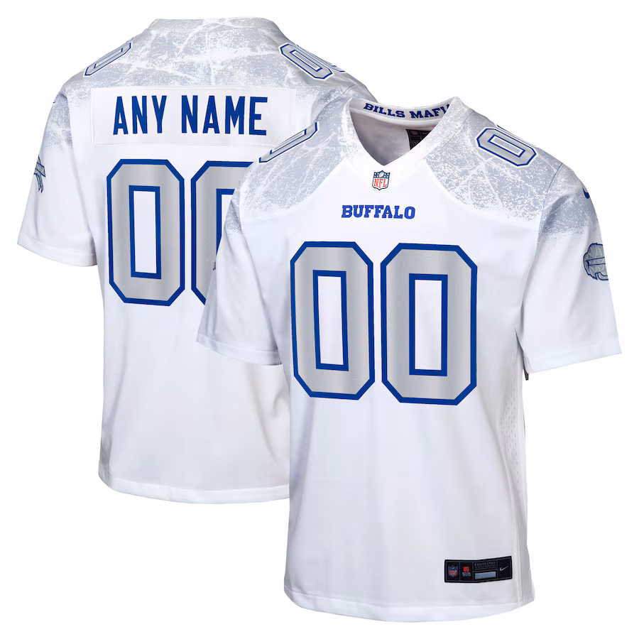 Youth Buffalo Bills Nike White 2025 Rivalries Collection Custom Game Jersey - SUjersey01
