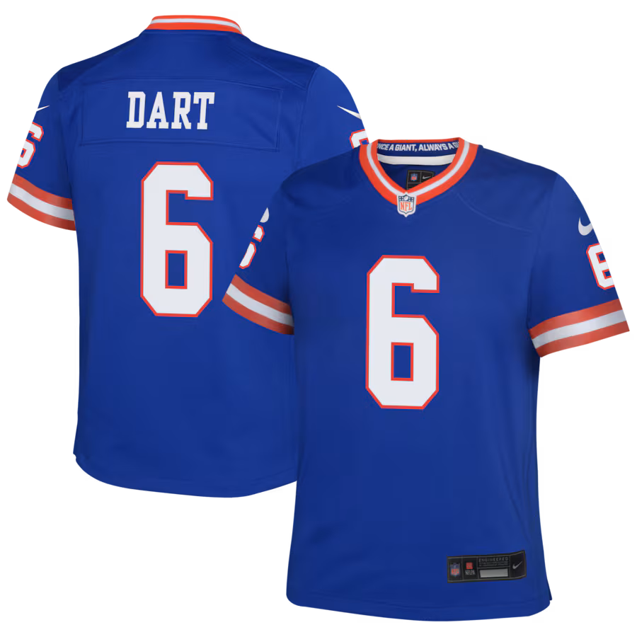 Youth New York Giants Jaxson Dart Nike Royal Alternate 2 Game Jersey - SUjersey01