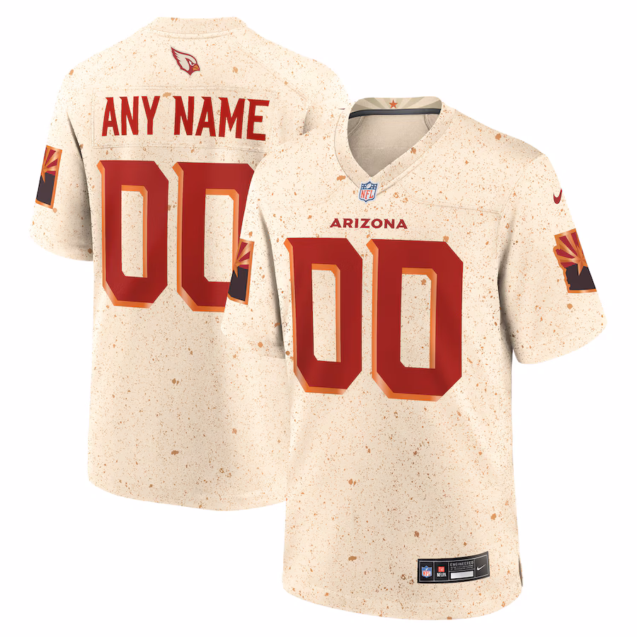 Men's Arizona Cardinals Nike Natural 2025 Rivalries Collection Custom Game Jersey - SUjersey01