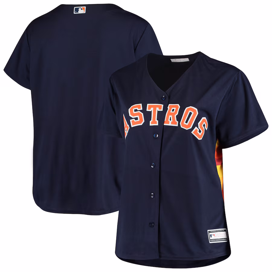 Women's Houston Astros Navy Plus Size Sanitized Replica Team Jersey - Ujersey NFL Shop