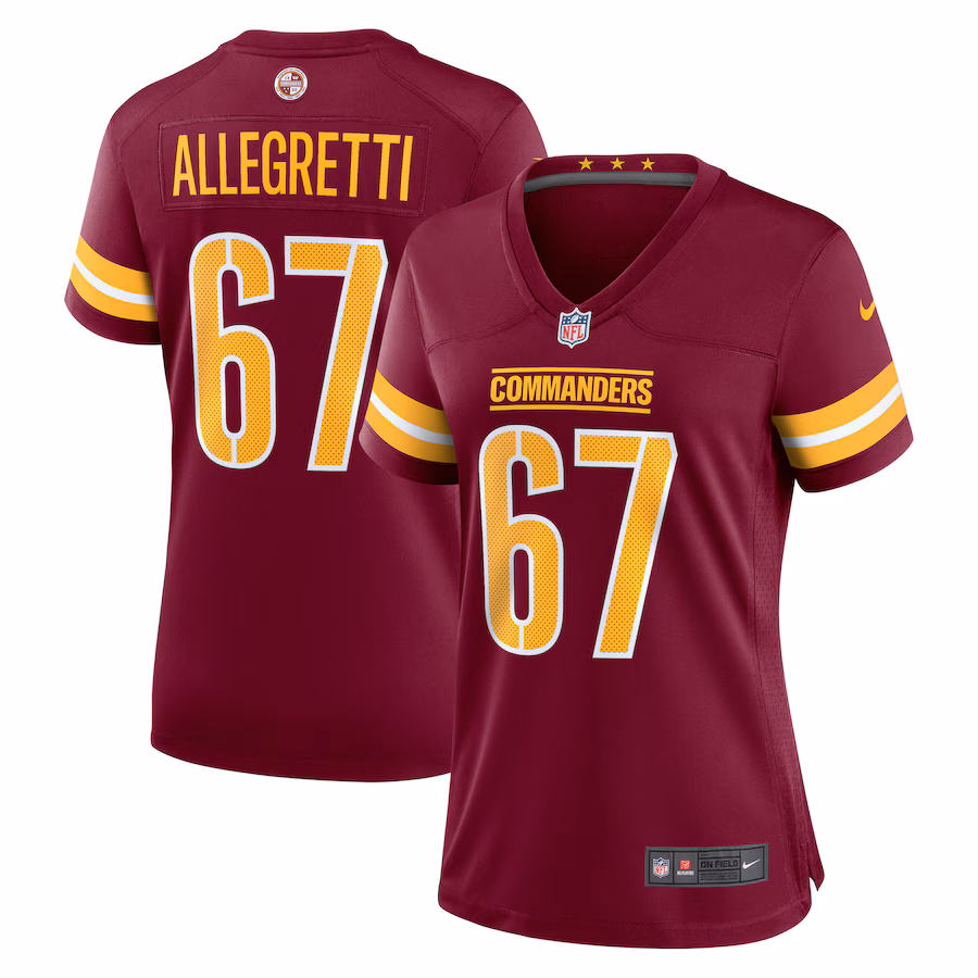 Women's Washington Commanders Nick Allegretti Nike  Burgundy  Game Jersey - Ujersey NFL Shop
