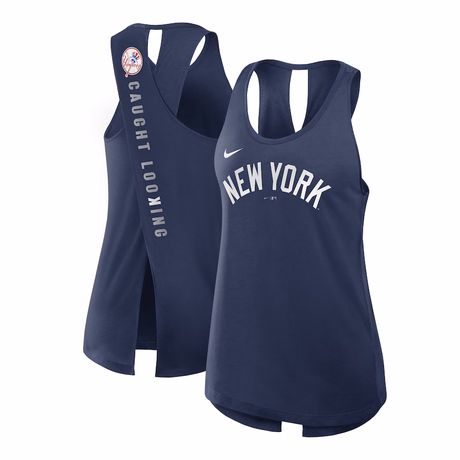Women's New York Yankees Nike Navy Crisscross Performance Tank Top - Ujersey