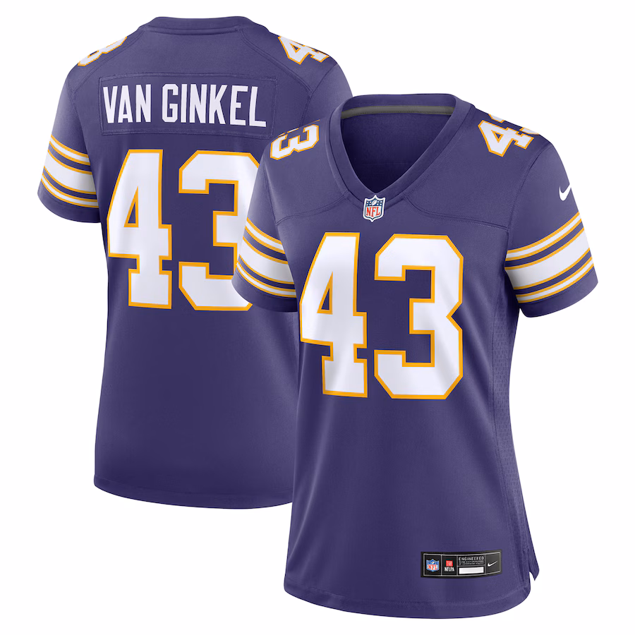 Women's Minnesota Vikings Andrew Van Ginkel Nike Purple Alternate Game Jersey - Ujersey NFL Shop