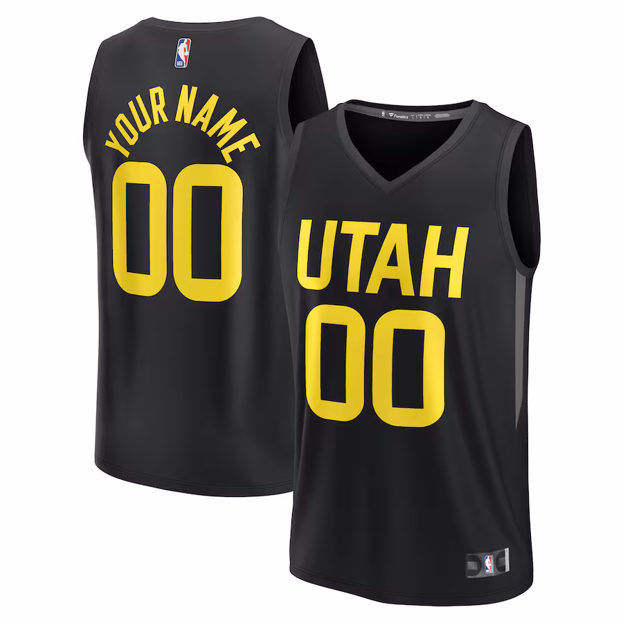 Men's Utah Jazz  Fanatics Black  Fast Break Custom Replica Jersey - Statement Edition - Ujersey NFL Shop