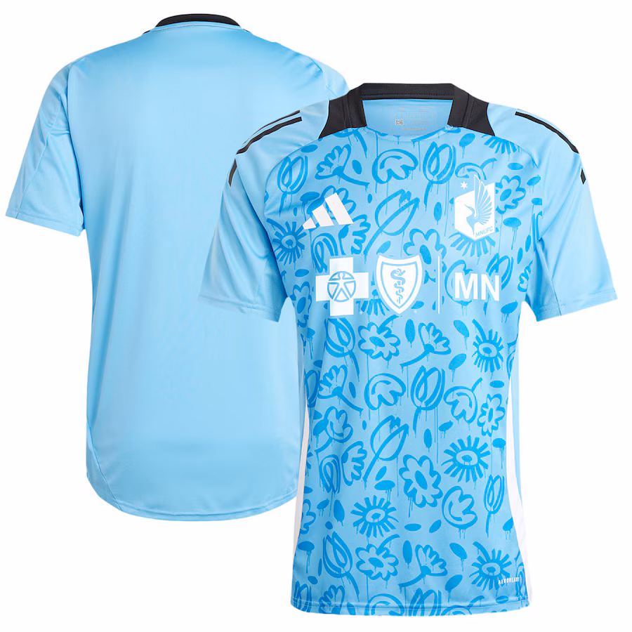 Men's Minnesota United FC adidas Blue 2024 One Planet Pre-Match Top - Ujersey NFL Shop