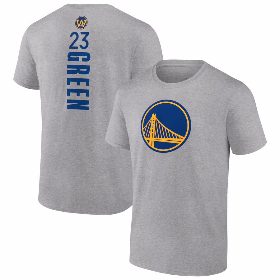 Men's Golden State Warriors Draymond Green Heathered Gray Playmaker Name & Number T-Shirt - Ujersey