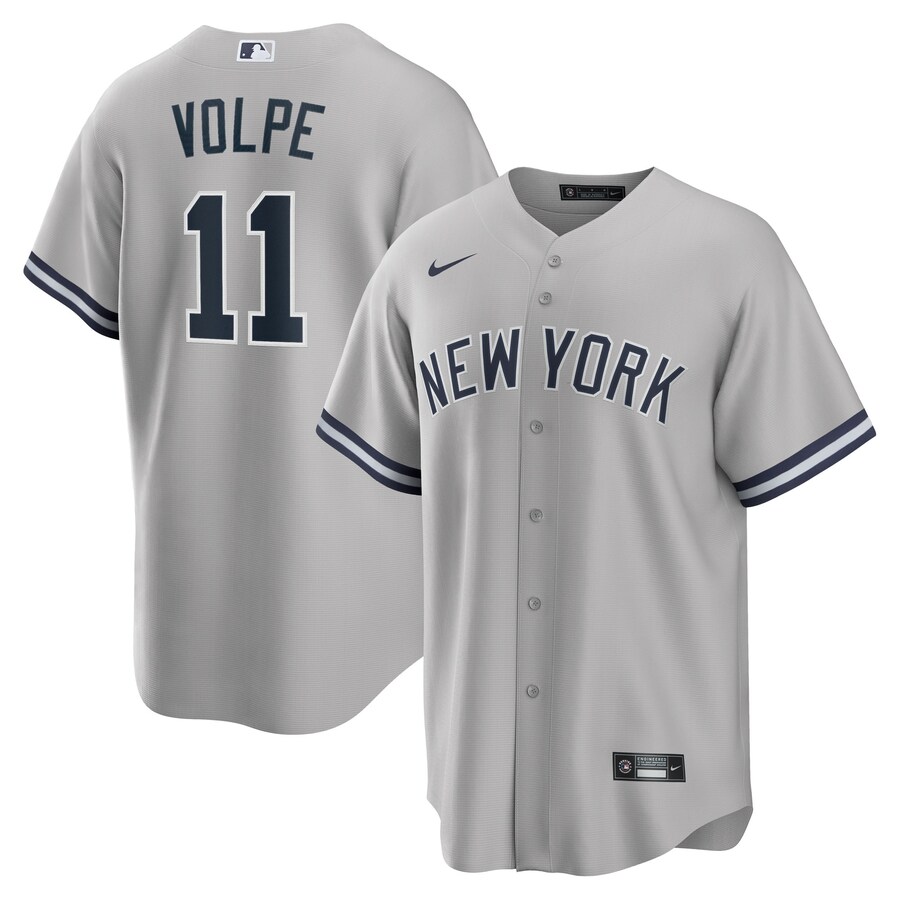 Men's New York Yankees Anthony Volpe Nike Gray Road Replica Jersey - Ujersey NFL Shop