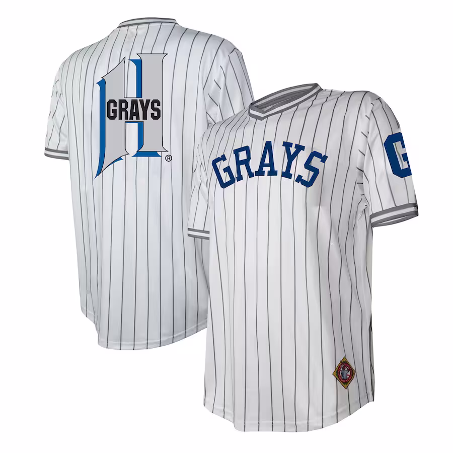 Men's Homestead Grays Stitches White V-Neck Jersey - Ujersey
