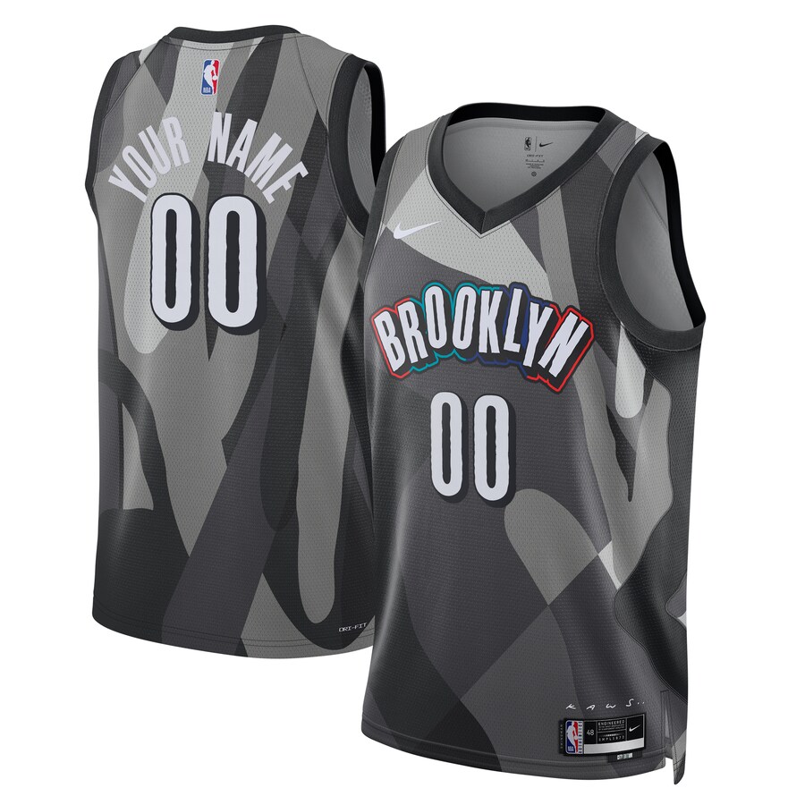 Unisex Brooklyn Nets Nike Gray 2024/25 Custom Swingman Jersey - City Edition - Ujersey NFL Shop