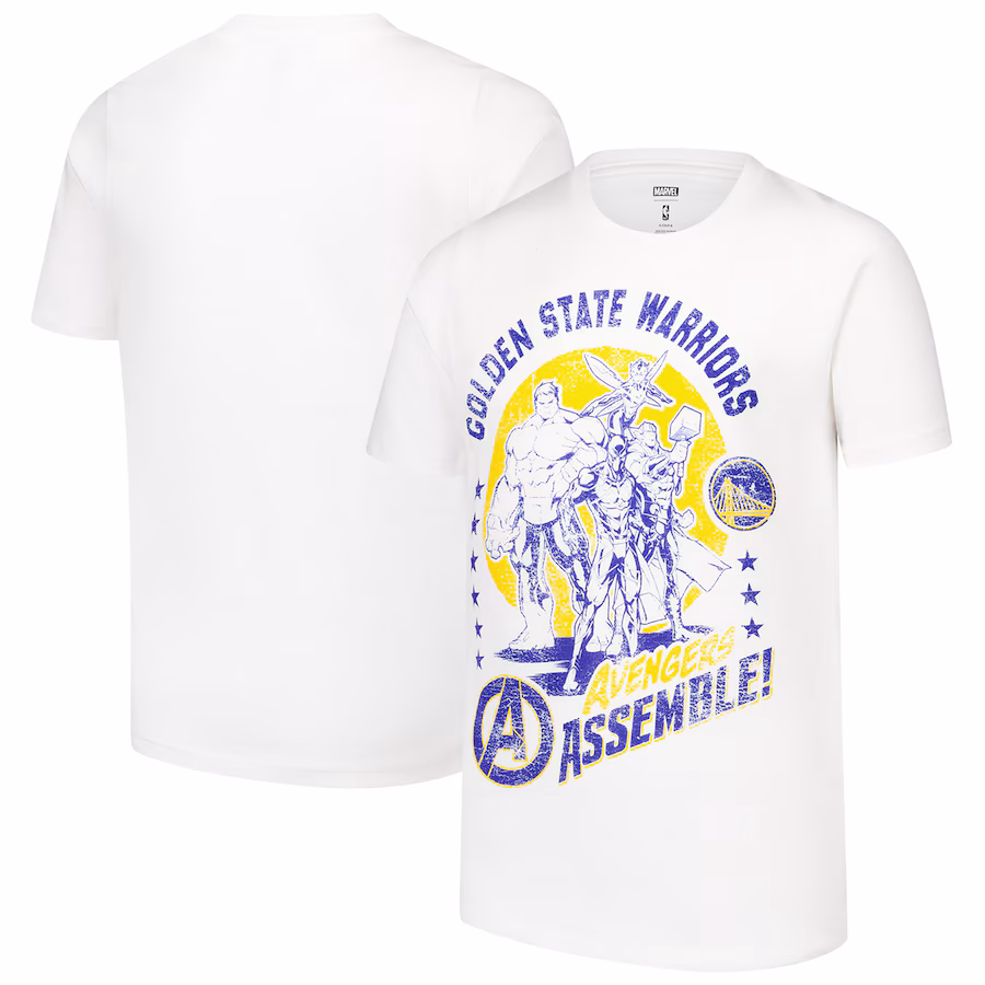 Youth Golden State Warriors White NBA x Marvel Avengers Squad T-Shirt - Ujersey