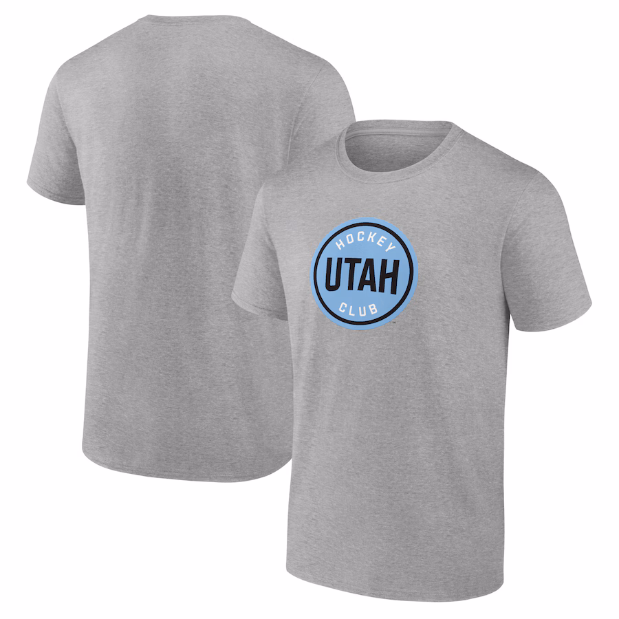 Men's Utah Hockey Club Fanatics Heather Gray Draft Logo T-Shirt - Ujersey NFL Shop