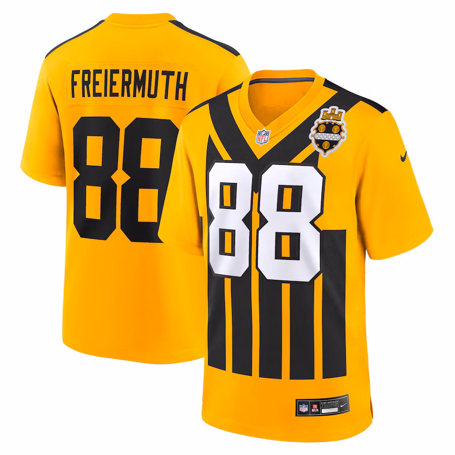 Men's Pittsburgh Steelers Pat Freiermuth Nike Gold Alternate 1933 Throwback Game Jersey - Ujersey NFL Shop